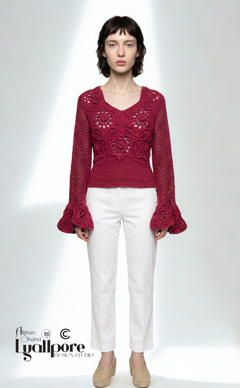 Lucia Crochet Top Bougainvillea Light