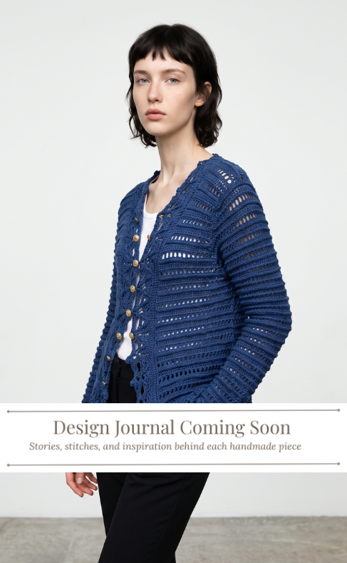 2. navy plain crochet jacket