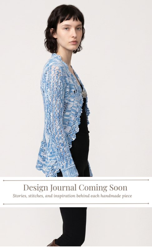 2.blue knitted crochet shrug shawl