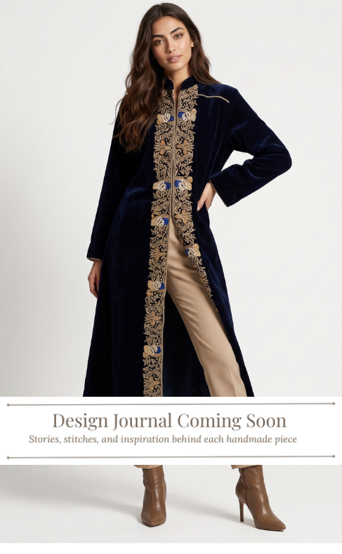 3.navy velvet embroidered cloak
