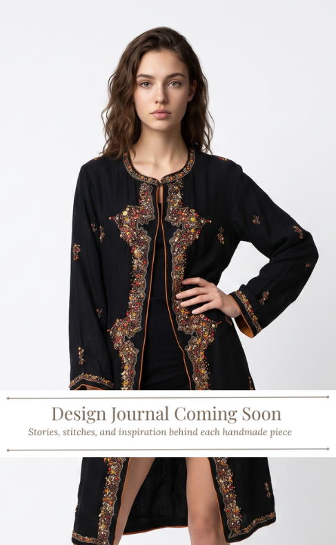 4black embroidered shawl jacket