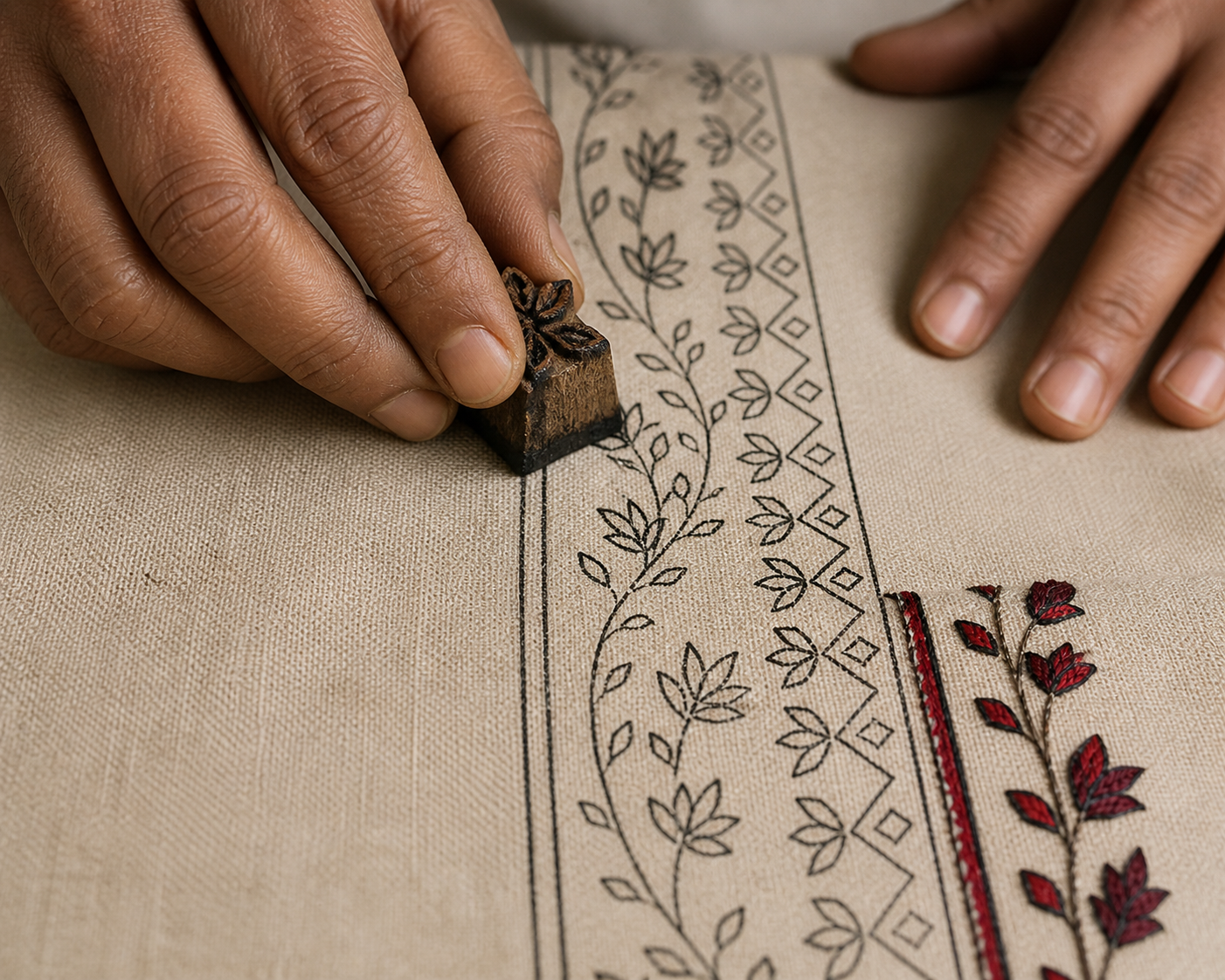 block printing outline l dureshewar pashmina shawl by afshan shahid