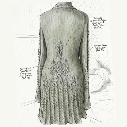 back structure & placement study l victoria knitted jacket by afshan shahid