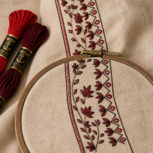hand embroidery stitches l dureshewar pashmina shawl by afshan shahid