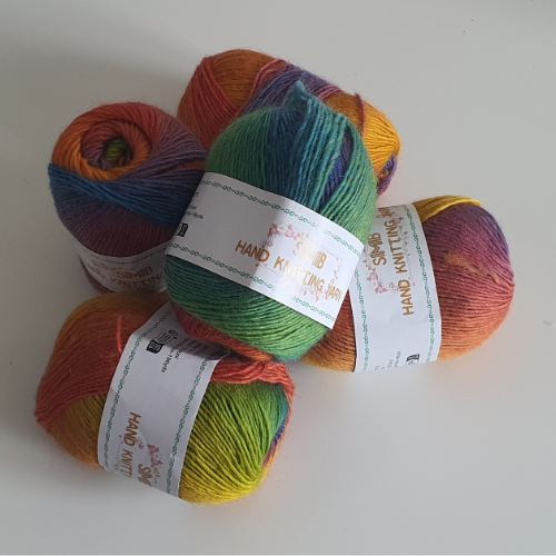 materials simb rainbow yarn l isil croachet dress design by afshan shahid