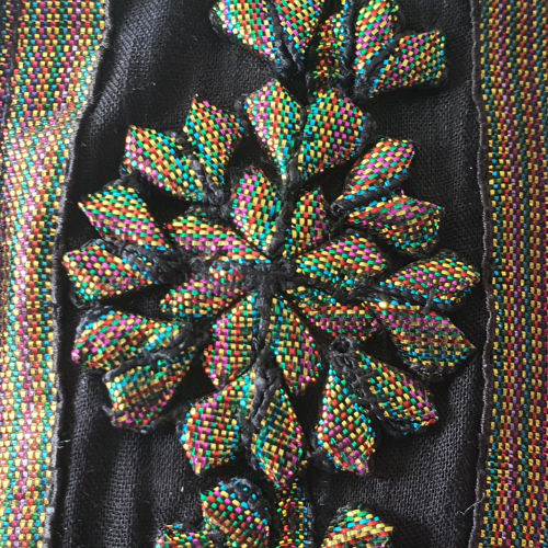 multi gota appliqué yoke detail l nazo cotton gota frock by afshan shahid