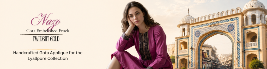 nazo cotton gota frock by afshan shahid