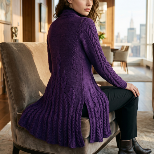 side profile with slits on the side l victoria knitted jacket by afshan shahid