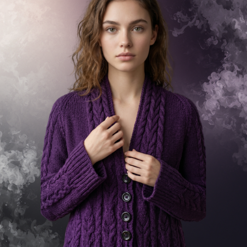 textured neckline & soft sculptural sleeves l victoria knitted jacket by afshan shahid