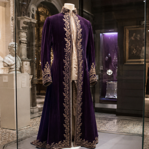 the purple full length royal garment l victoria knitted jacket by afshan shahid