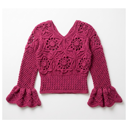 crochet top flat display