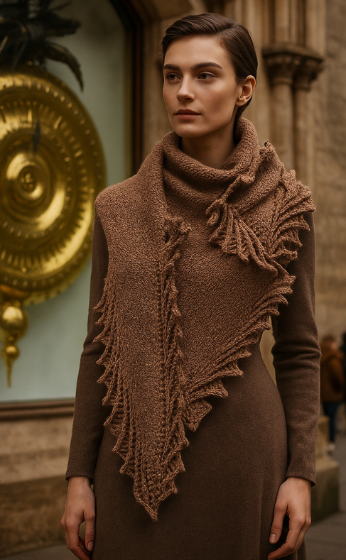 aurelia shawl golden time, handmade depth by afshan shahid