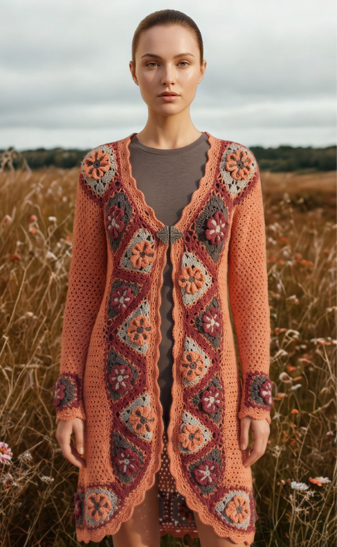 flora crochet jacket nature woven every stitch tell a story by afshan shahid